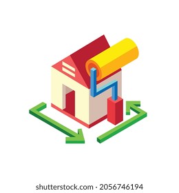 house renovation isometric icon for business website,apps, and many more