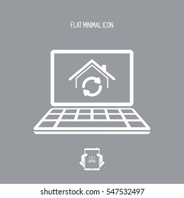 House renovation online services - Vector flat icon