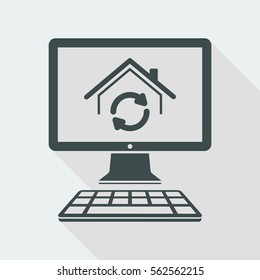 House Renovation Online Services - Vector Flat Icon