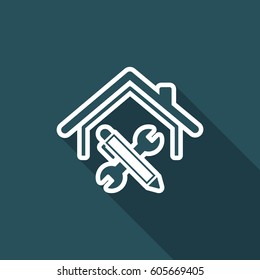 House renovation - Vector web icon