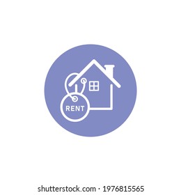 House for rent icon logo vector illustration concept. Real estate for rent, house for sale sign, isolated on white background