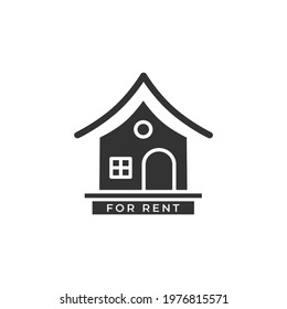 House for rent icon logo vector illustration concept. Real estate for rent, house for sale sign, isolated on white background