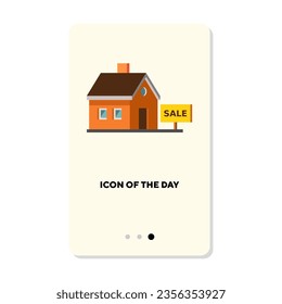 Icono de casa para alquiler. Realtor, alojamiento, habitacion vectorial aislado. El concepto de alquiler y vivienda. Elementos de símbolo de ilustración de vector para diseño web