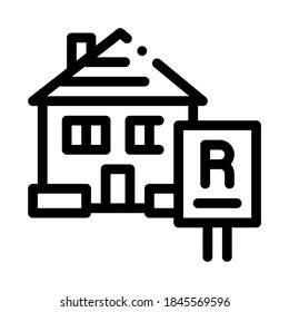 house rent icon vector. house rent sign. isolated contour symbol illustration