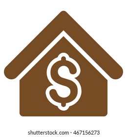 House Rent icon. Vector style is flat iconic symbol with rounded angles, brown color, white background.