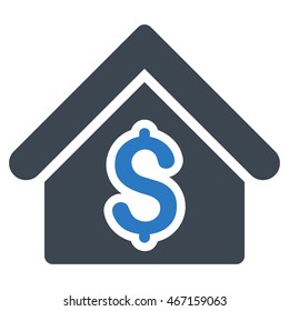 House Rent icon. Vector style is bicolor flat iconic symbol with rounded angles, smooth blue colors, white background.