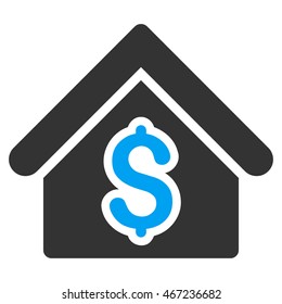 House Rent icon. Vector style is bicolor flat iconic symbol with rounded angles, blue and gray colors, white background.