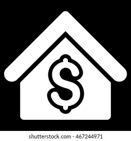 House Rent icon. Vector style is flat iconic symbol with rounded angles, white color, black background.
