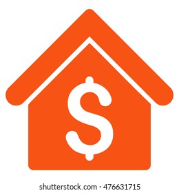 House Rent icon. Vector style is flat iconic symbol with rounded angles, orange color, white background.