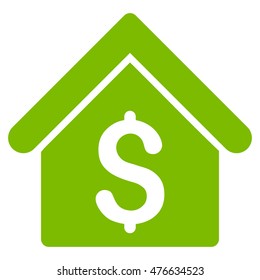 House Rent icon. Vector style is flat iconic symbol with rounded angles, eco green color, white background.