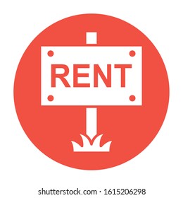 house rent label isolated icon vector illustration design