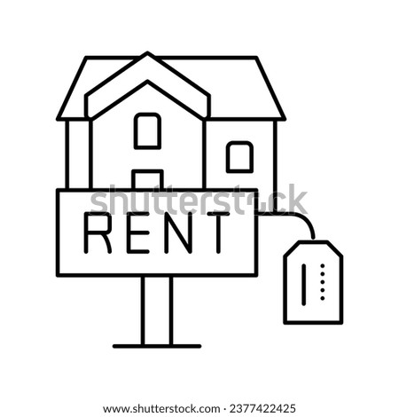 house rent line icon vector. house rent sign. isolated contour symbol black illustration