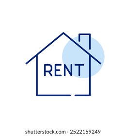 House for rent. Listing for a property that is available for rent or lease. Pixel perfect vector icon