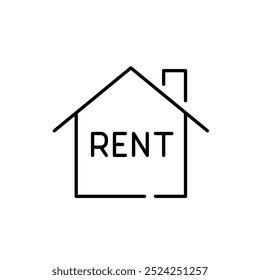 House for rent. Listing for a property that is available for rent or lease. Pixel perfect, editable stroke icon