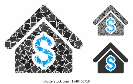 House rent mosaic of tremulant items in variable sizes and color hues, based on house rent icon. Vector trembly elements are composed into mosaic. House rent icons collage with dotted pattern.