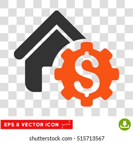 House Rent Options EPS vector pictograph. Illustration style is flat iconic bicolor orange and gray symbol.