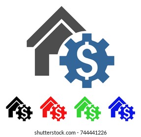 House Rent Options icon. Vector illustration style is a flat iconic house rent options symbol with black, red, green, blue color versions. Designed for web and software interfaces.