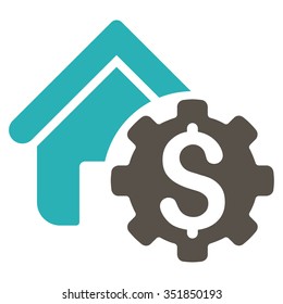 House Rent Options vector icon. Style is bicolor flat symbol, grey and cyan colors, rounded angles, white background.