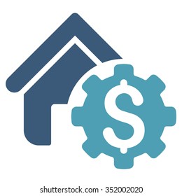 House Rent Options vector icon. Style is bicolor flat symbol, cyan and blue colors, rounded angles, white background.