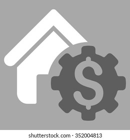 House Rent Options vector icon. Style is bicolor flat symbol, dark gray and white colors, rounded angles, silver background.