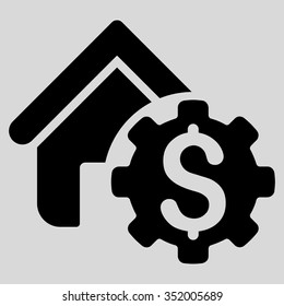House Rent Options vector icon. Style is flat symbol, black color, rounded angles, light gray background.