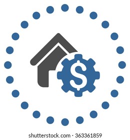 House Rent Options vector icon. Style is bicolor flat circled symbol, cobalt and gray colors, rounded angles, white background.