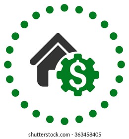 House Rent Options vector icon. Style is bicolor flat circled symbol, green and gray colors, rounded angles, white background.
