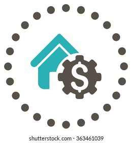 House Rent Options vector icon. Style is bicolor flat circled symbol, grey and cyan colors, rounded angles, white background.