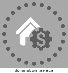 House Rent Options vector icon. Style is bicolor flat circled symbol, dark gray and white colors, rounded angles, silver background.