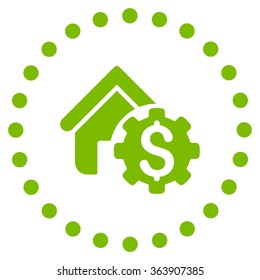 House Rent Options vector icon. Style is flat circled symbol, eco green color, rounded angles, white background.