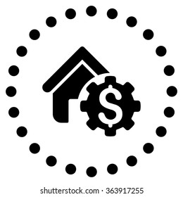 House Rent Options vector icon. Style is flat circled symbol, black color, rounded angles, white background.