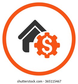 House Rent Options vector icon. Style is bicolor flat circled symbol, orange and gray colors, rounded angles, white background.
