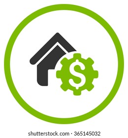 House Rent Options vector icon. Style is bicolor flat circled symbol, eco green and gray colors, rounded angles, white background.