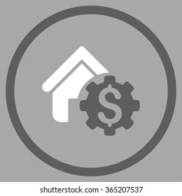 House Rent Options vector icon. Style is bicolor flat circled symbol, dark gray and white colors, rounded angles, silver background.