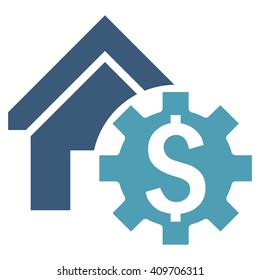 House Rent Options vector icon. Style is bicolor flat symbol, cyan and blue colors, white background.