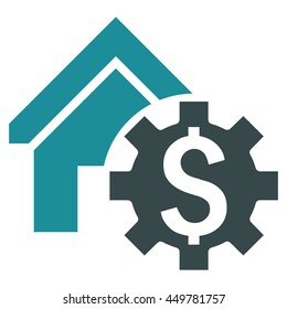 House Rent Options vector icon. Style is bicolor flat symbol, soft blue colors, white background.