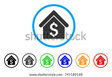 House Rent rounded icon. Style is a flat gray symbol inside light blue circle with bonus colored variants. House Rent vector designed for web and software interfaces.