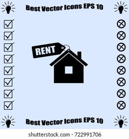 House for rent vector icon