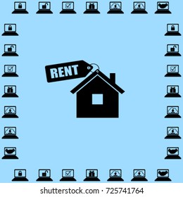 House for rent vector icon