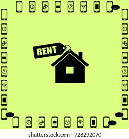 House for rent vector icon