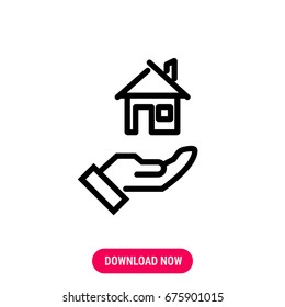 House rent vector icon, The property rent symbol. Simple, modern flat vector illustration for mobile app, website or desktop app 