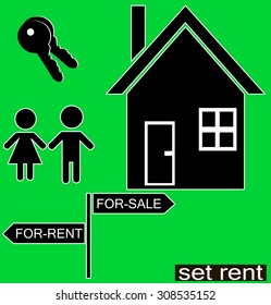 House for rent. Vector illustration.