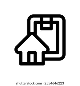 House rental agreement. Editable stroke icon on white background.