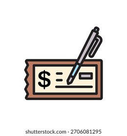 Ilustración vectorial de icono de cheque de alquiler de casa