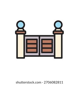 House Rental Gate Icon Vector Illustration