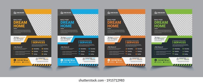 House repair cover A4 template for a construction tools report and brochure design, flyer, leaflets decoration for printing and presentation vector illustration, A4 construction cover template 
