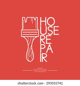 House repair. Elements and icons for cards, illustration, poster and web design.