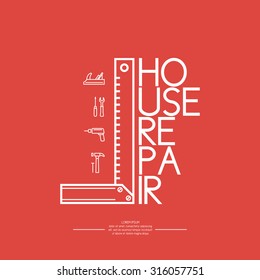 House repair. Elements and icons for cards, illustration, poster and web design. vector EPS 10