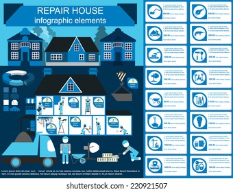 House repair infographic, set elements. Vector illustration