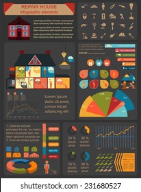 House repair infographic, set elements. Vector illustration